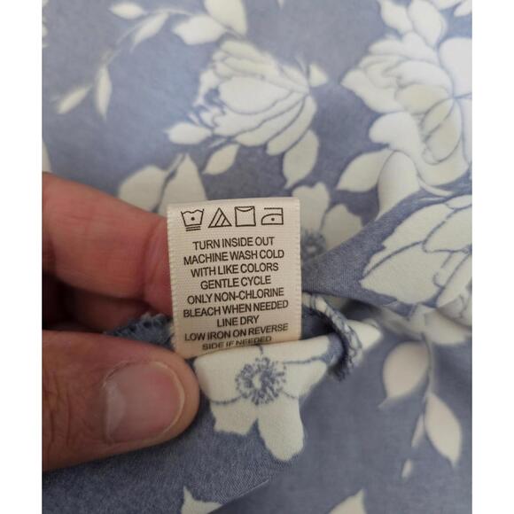 Women's Inspired Hearts Maxi Dress Floral Blue White Spaghetti Straps Size Large - Picture 4 of 14